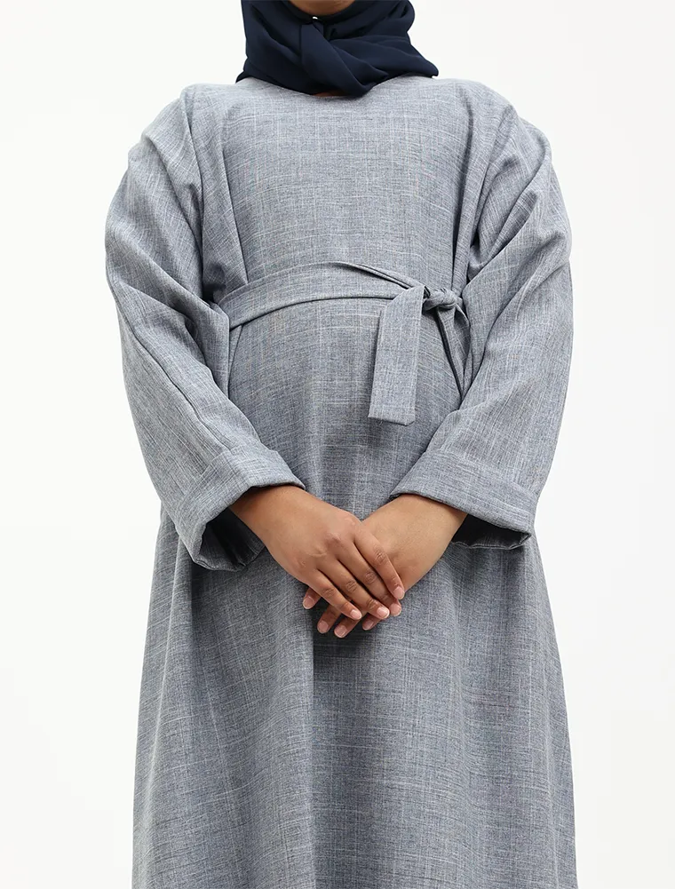 Denim Linen Girls Abaya